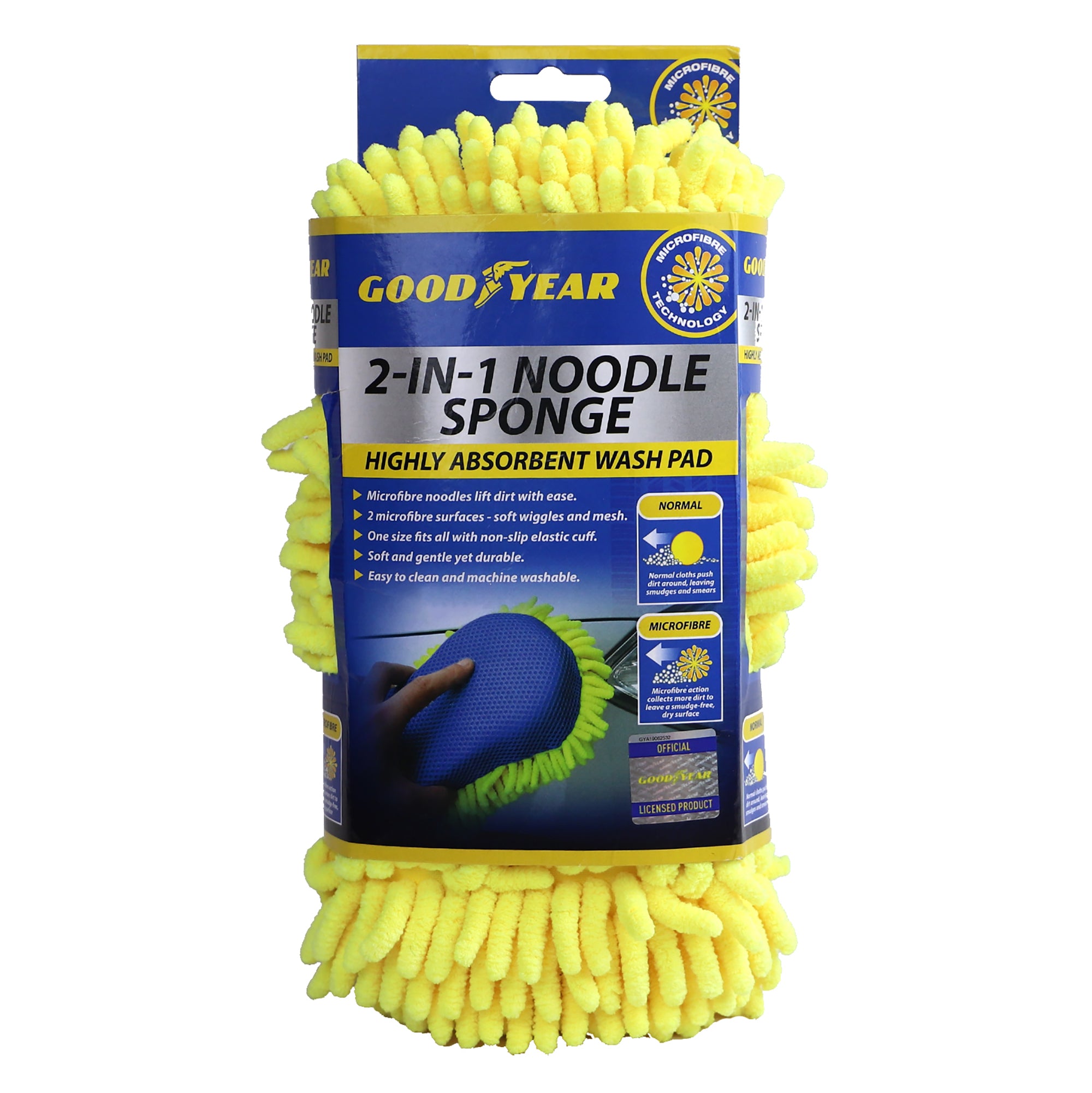 2Pcs Goodyear 2 in 1 Microfibre Noodle Sponge Valet Car Wash Cleaning Mesh Pad 2Pcs Goodyear 2 in 1 Microfibre Noodle Sponge Valet Car Wash Cleaning Mesh Pad